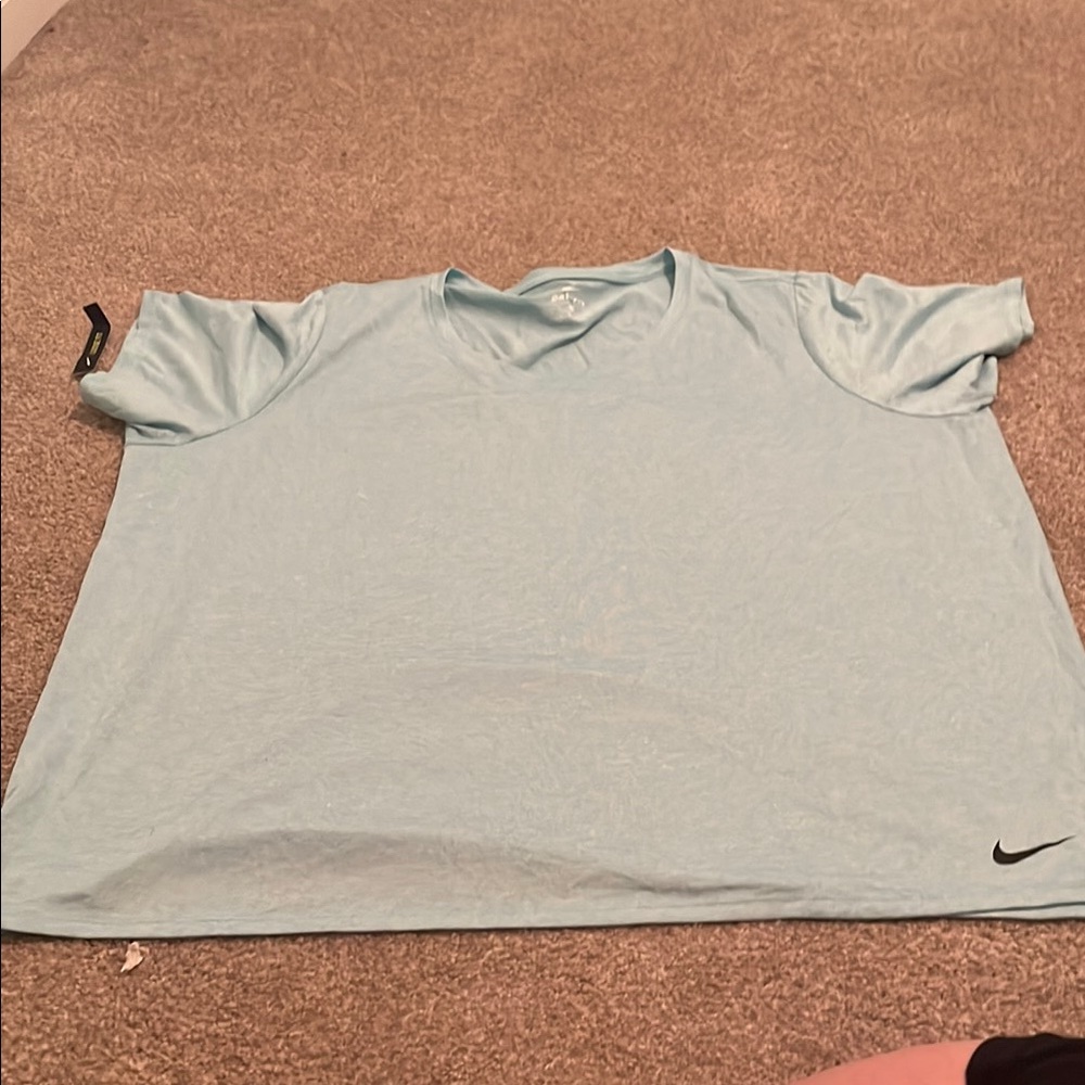 Nike Sky Blue Tee with Black Swoosh